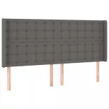 szürke műbőr fejtámla szárnyakkal 203x16x118/128 cm