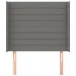 sötétszürke szövet fejtámla szárnyakkal 83x16x118/128 cm