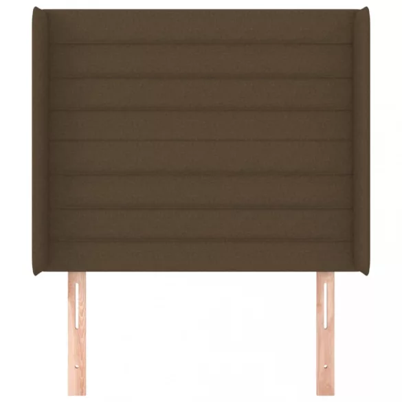 sötétbarna szövet fejtámla szárnyakkal 83x16x118/128 cm