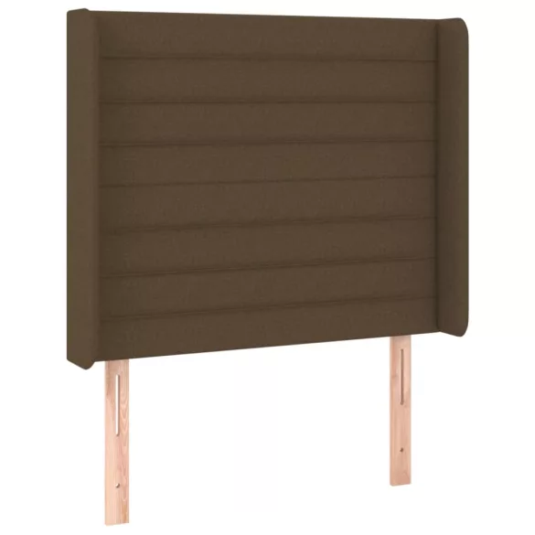sötétbarna szövet fejtámla szárnyakkal 93x16x118/128 cm