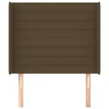 sötétbarna szövet fejtámla szárnyakkal 93x16x118/128 cm