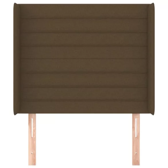 sötétbarna szövet fejtámla szárnyakkal 93x16x118/128 cm