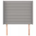 világosszürke szövet fejtámla szárnyakkal 103x16x118/128 cm