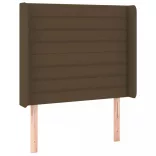 sötétbarna szövet fejtámla szárnyakkal 103x16x118/128 cm