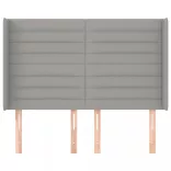 világosszürke szövet fejtámla szárnyakkal 147x16x118/128 cm