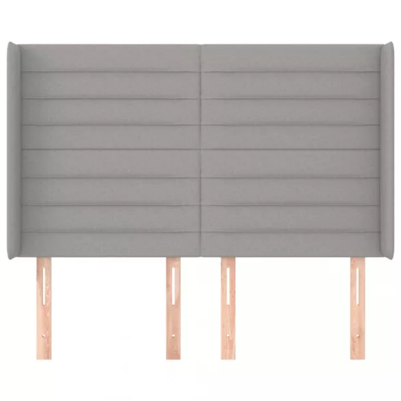 világosszürke szövet fejtámla szárnyakkal 147x16x118/128 cm