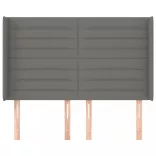 sötétszürke szövet fejtámla szárnyakkal 147x16x118/128 cm