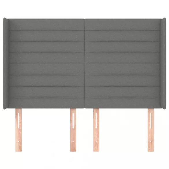 sötétszürke szövet fejtámla szárnyakkal 147x16x118/128 cm