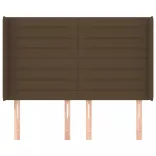 sötétbarna szövet fejtámla szárnyakkal 147x16x118/128 cm