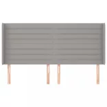 világosszürke szövet fejtámla szárnyakkal 163x16x118/128 cm