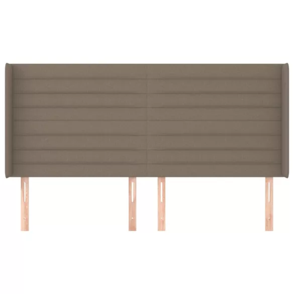 tópszínű szövet fejtámla szárnyakkal 163x16x118/128 cm