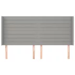 világosszürke szövet fejtámla szárnyakkal 183x16x118/128 cm