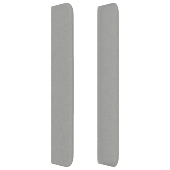 világosszürke szövet fejtámla szárnyakkal 183x16x118/128 cm