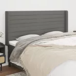 sötétszürke szövet fejtámla szárnyakkal 183x16x118/128 cm