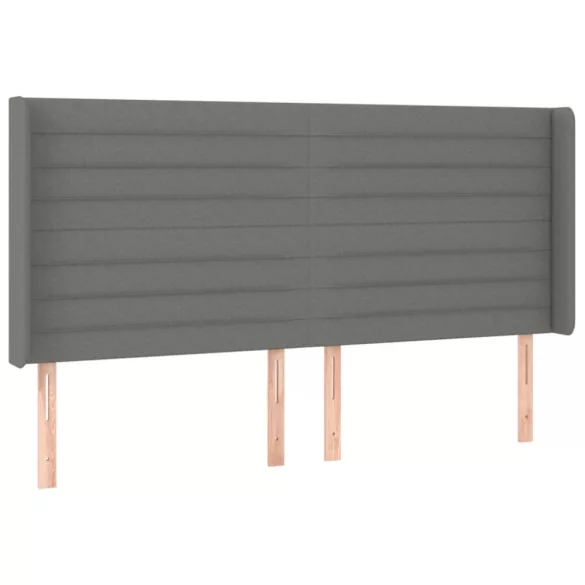 sötétszürke szövet fejtámla szárnyakkal 183x16x118/128 cm