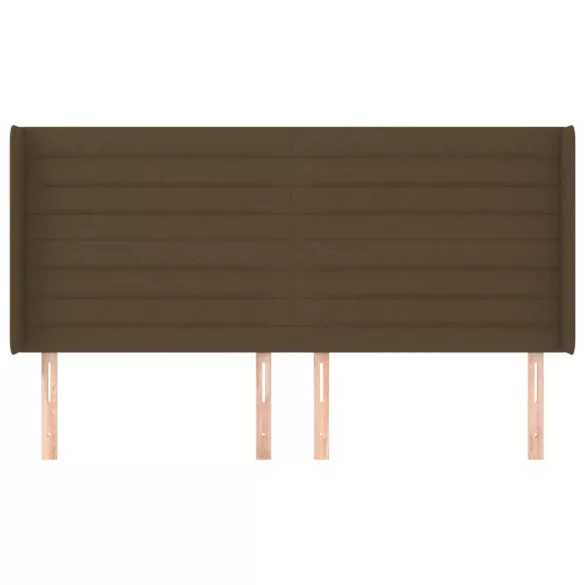 sötétbarna szövet fejtámla szárnyakkal 183x16x118/128 cm