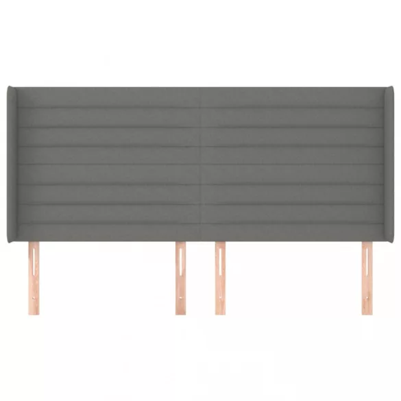 sötétszürke szövet fejtámla szárnyakkal 203x16x118/128 cm