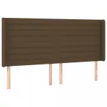 sötétbarna szövet fejtámla szárnyakkal 203x16x118/128 cm