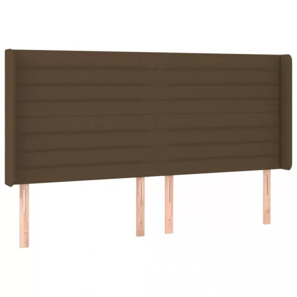 sötétbarna szövet fejtámla szárnyakkal 203x16x118/128 cm
