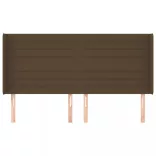 sötétbarna szövet fejtámla szárnyakkal 203x16x118/128 cm