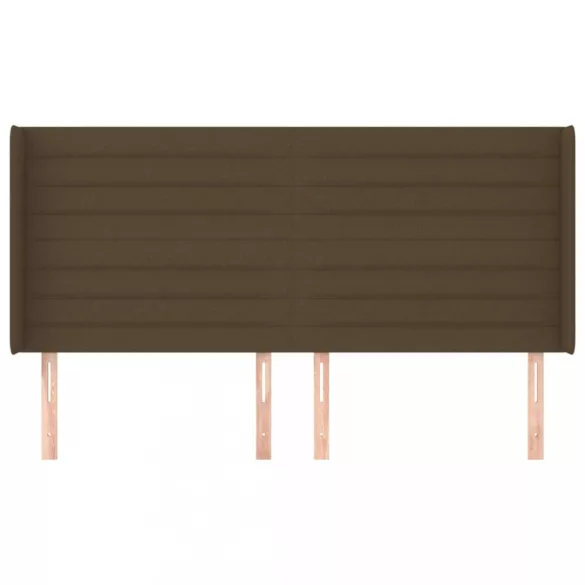 sötétbarna szövet fejtámla szárnyakkal 203x16x118/128 cm