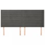 sötétszürke bársony fejtámla szárnyakkal 203x16x118/128 cm