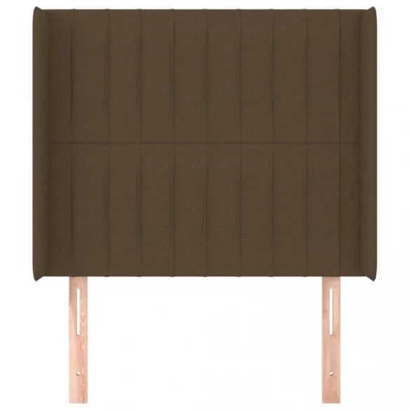 sötétbarna szövet fejtámla szárnyakkal 83x16x118/128 cm