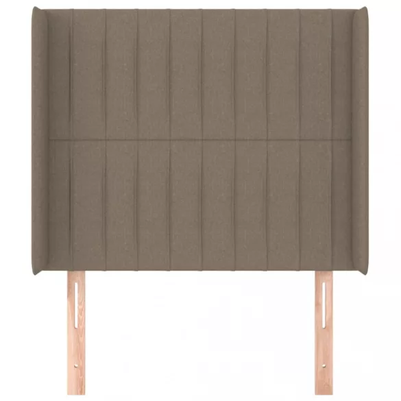 tópszínű szövet fejtámla szárnyakkal 83x16x118/128 cm