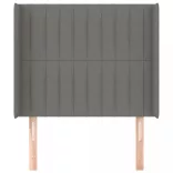 sötétszürke szövet fejtámla szárnyakkal 103x16x118/128 cm