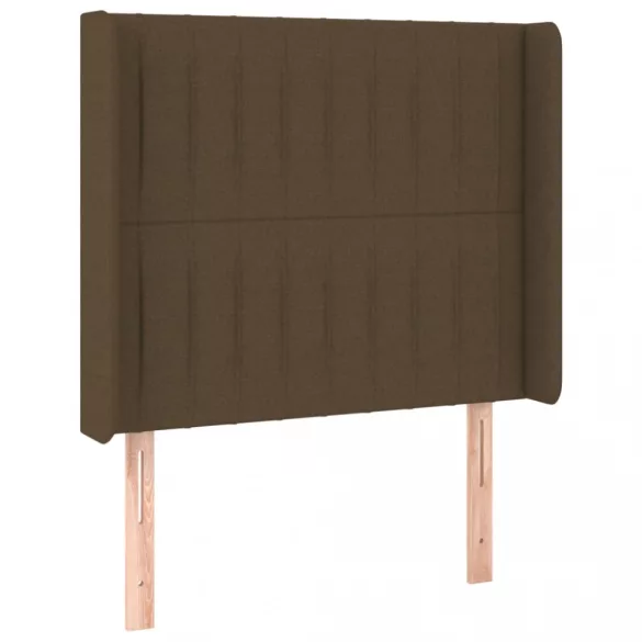 sötétbarna szövet fejtámla szárnyakkal 103x16x118/128 cm