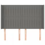 sötétszürke szövet fejtámla szárnyakkal 147x16x118/128 cm