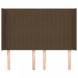 sötétbarna szövet fejtámla szárnyakkal 147x16x118/128 cm