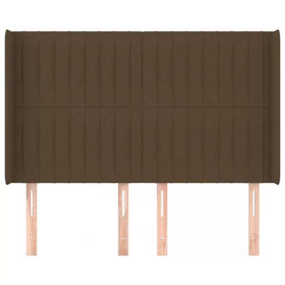 sötétbarna szövet fejtámla szárnyakkal 147x16x118/128 cm