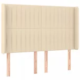 krémszínű szövet fejtámla szárnyakkal 147x16x118/128 cm