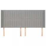 világosszürke szövet fejtámla szárnyakkal 163x16x118/128 cm