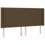 sötétbarna szövet fejtámla szárnyakkal 163x16x118/128 cm
