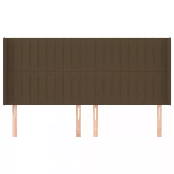 sötétbarna szövet fejtámla szárnyakkal 163x16x118/128 cm