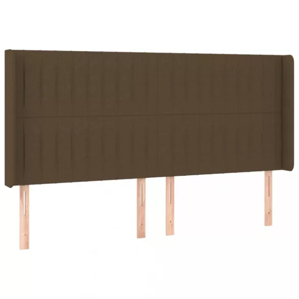 sötétbarna szövet fejtámla szárnyakkal 183x16x118/128 cm