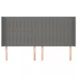 sötétszürke szövet fejtámla szárnyakkal 203x16x118/128 cm