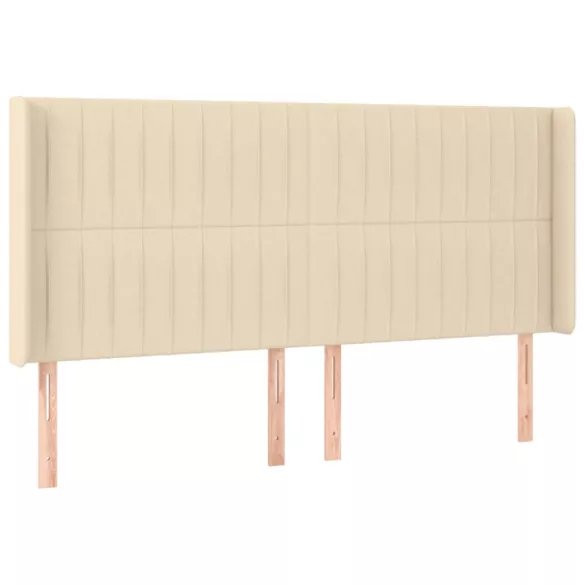 krémszínű szövet fejtámla szárnyakkal 203x16x118/128 cm