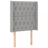 világosszürke szövet fejtámla szárnyakkal 83x16x118/128 cm