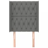 sötétszürke szövet fejtámla szárnyakkal 83x16x118/128 cm