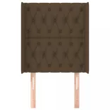 sötétbarna szövet fejtámla szárnyakkal 83x16x118/128 cm