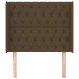sötétbarna szövet fejtámla szárnyakkal 103x16x118/128 cm