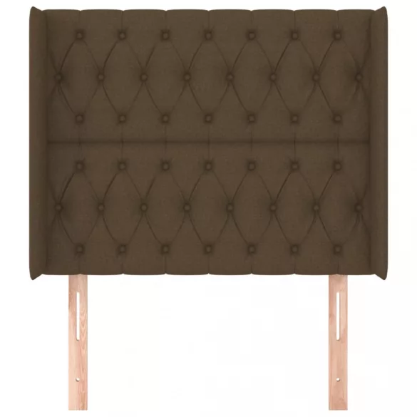 sötétbarna szövet fejtámla szárnyakkal 103x16x118/128 cm