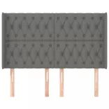 sötétszürke szövet fejtámla szárnyakkal 163x16x118/128 cm