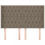 tópszínű szövet fejtámla szárnyakkal 163x16x118/128 cm