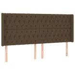sötétbarna szövet fejtámla szárnyakkal 183x16x118/128 cm