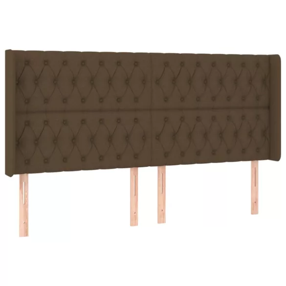 sötétbarna szövet fejtámla szárnyakkal 183x16x118/128 cm