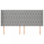 világosszürke szövet fejtámla szárnyakkal 203x16x118/128 cm